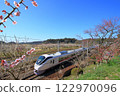 Joban Line and the plum blossoms of Kairakuen 122970096