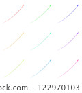 Colorful hand-drawn arrow set; simple; curved; background material 122970103