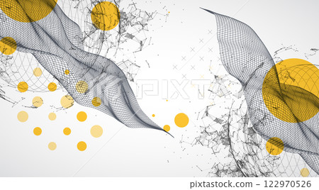 Abstract image of a wireframe sphere with a plexus effect. Science and technology creative theme. Vector. 122970526
