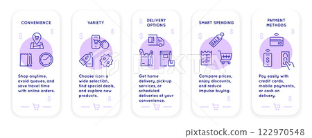 Online Shopping Icons Set 122970548