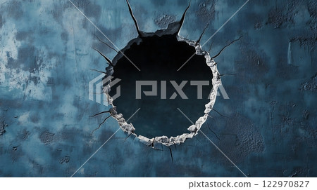 Eerie dark void depicted on high definition black background 122970827