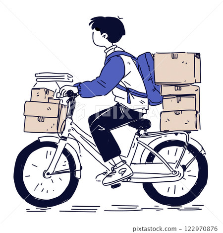 騎自行車攜帶大量行李 122970876