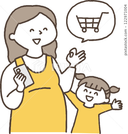 孕婦用智慧型手機購物，單色 122971004