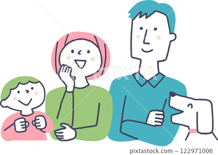 家人抬頭微笑 家人抬頭微笑 122971006