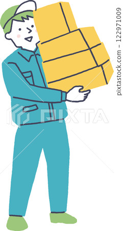 Delivery man with a lot of luggage Delivery man with a lot of luggage 122971009