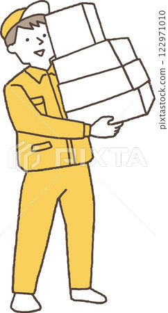 帶著很多行李的送貨員，單色 122971010