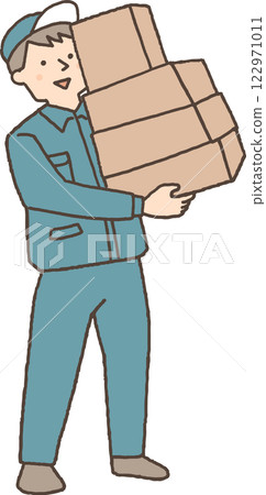 帶著很多行李的送貨員 122971011