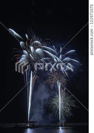 著色夏夜天空的煙花 122971078