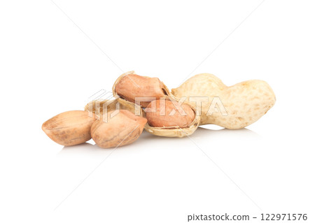 Peanuts isolated on white background 122971576