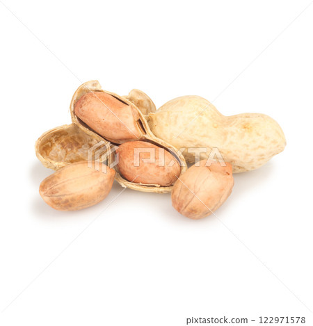Peanuts isolated on white background Peanuts isolated on white background 122971578