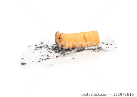 butts cigarette isolated on white background butts cigarette isolated on white background 122971610
