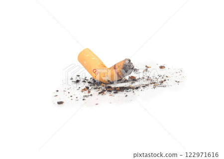 butts cigarette isolated on white background butts cigarette isolated on white background 122971616