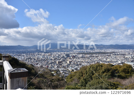 Shoren-in Temple Enclave Shogunzuka Seiryu-den Hall Kyoto City as seen from the large stage Shoren-in Temple Enclave Shogunzuka Seiryu-den Hall Kyoto City as seen from the large stage 122971696