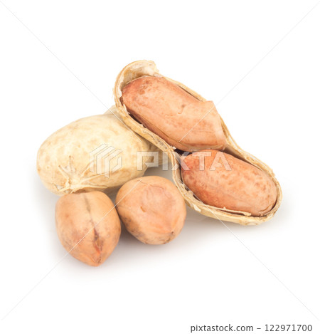 Peanuts isolated on white background 122971700