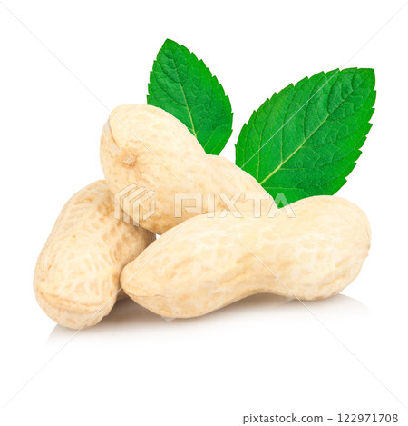 Peanuts isolated on white background 122971708