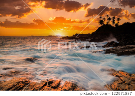 Sunset on the shore of the tropical sea. Thailand Sunset on the shore of the tropical sea. Thailand 122971887