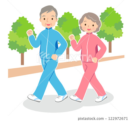 老年夫婦散步，健康，老年人 122972671