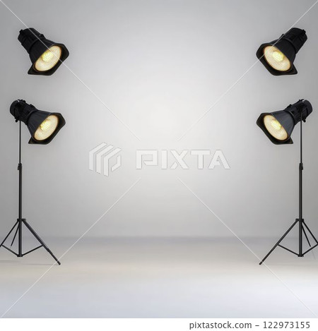 Realistic Stage Lighting Setup for Photography in Studio Space Realistic Stage Lighting Setup for Photography in Studio Space 122973155