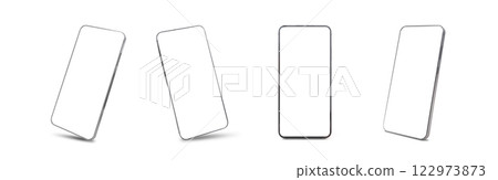 Modern smartphone mockup set, blank screen 122973873