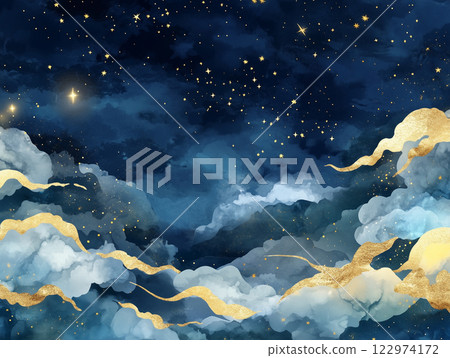 金色夜空的圖像 金色夜空的圖像 122974172