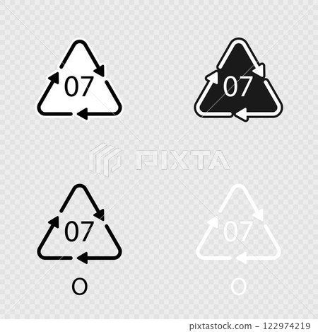O 07 recycling code symbol set. 122974219