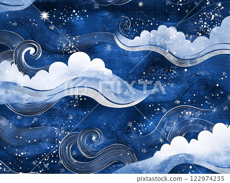 Rinpa cloud and wave background 122974235