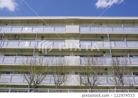Real estate image: Sunny balcony of an apartment complex 122974553