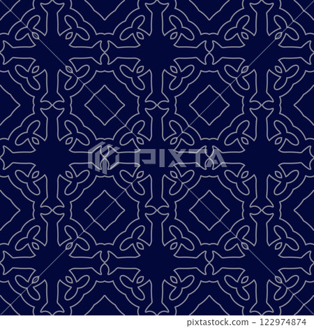 Seamless color pattern of abstract geometric elements. Design of texture, textiles, clothing, packaging and creative idea 122974874