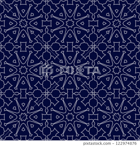 Seamless color pattern of abstract geometric elements. Design of texture, textiles, clothing, packaging and creative idea 122974876