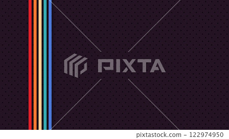 Simple abstract retro futuristic design in 1970's 1980's 1960's style with colorful lines. Vector illustration. Funky technology background. Simple abstract retro futuristic design in 1970's 1980's 1960's style with colorful lines. Vector illustration. Funky technology background. 122974950