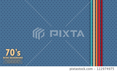 Simple abstract retro futuristic design in 70's style with colorful lines. Vector illustration. Funky technology background. Simple abstract retro futuristic design in 70's style with colorful lines. Vector illustration. Funky technology background. 122974975