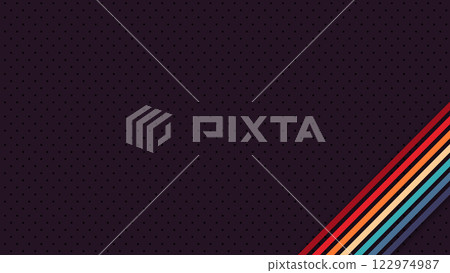 Simple abstract retro futuristic design in 1970's 1980's 1960's style with colorful lines. Vector illustration. Funky technology background. Simple abstract retro futuristic design in 1970's 1980's 1960's style with colorful lines. Vector illustration. Funky technology background. 122974987