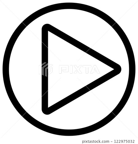 Playback icon on a white isolated background. Black play symbol in a circle. Vector illustration Playback icon on a white isolated background. Black play symbol in a circle. Vector illustration 122975032