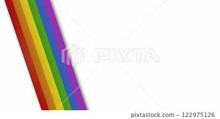 Abstract geometric red, orange, yellow, green, blue and purple ribbon lgbtq color isolated white background. Lgbt Pride History Month color background with copy space for text. Vector illustration Abstract geometric red, orange, yellow, green, blue and purple ribbon lgbtq color isolated white background. Lgbt Pride History Month color background with copy space for text. Vector illustration 122975126