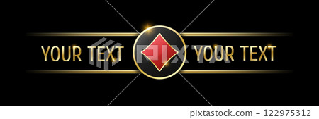 Diamonds sign on round button. User interface ui ux element for mobile app or website. Casino or poker themed navigation bar on black background. Diamonds sign on round button. User interface ui ux element for mobile app or website. Casino or poker themed navigation bar on black background. 122975312
