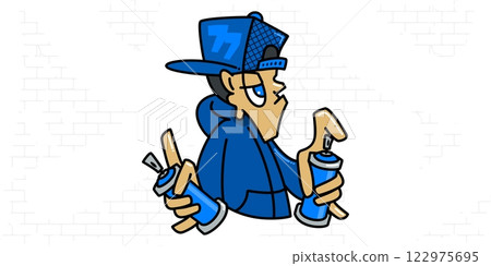 Cartoon Old School Graffity Style Hip Hop Character Design Of Graffiti Writer Vector Illustration Cartoon Old School Graffity Style Hip Hop Character Design Of Graffiti Writer Vector Illustration 122975695