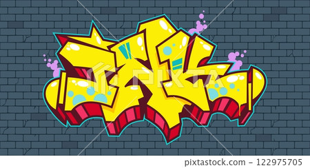 Trendy Urban Hip Hop Abstract Word Ink Graffiti Style Font Lettering Vector Illustration Template Trendy Urban Hip Hop Abstract Word Ink Graffiti Style Font Lettering Vector Illustration Template 122975705