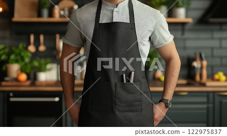 Chef preparing ingredients in modern kitchen with focus on details Chef preparing ingredients in modern kitchen with focus on details 122975837