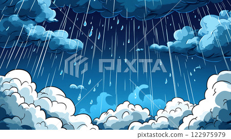 大雨中的天空的奇妙插圖 大雨中的天空的奇妙插圖 122975979
