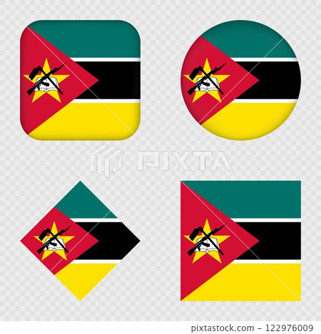 Mozambique Flag Icons Pack. Vector illustration. 122976009