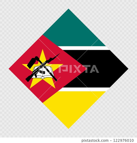 Mozambique rhombus flag. Vector illustration. 122976010