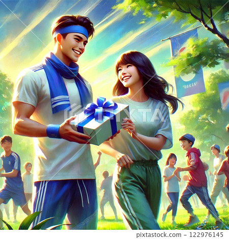 "A bright and lively White Day at a park event" 122976145