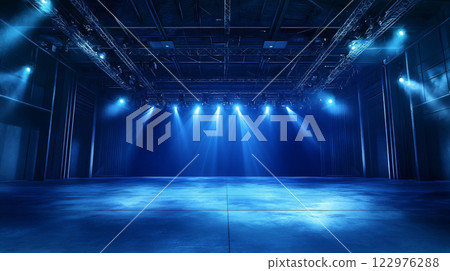 Spotlight shining stage background 122976288