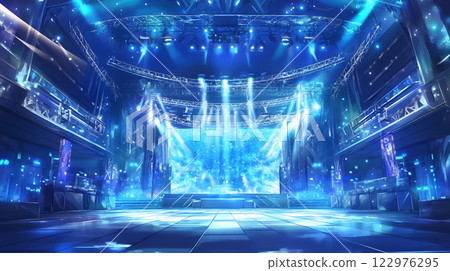Spotlight shining stage background 122976295