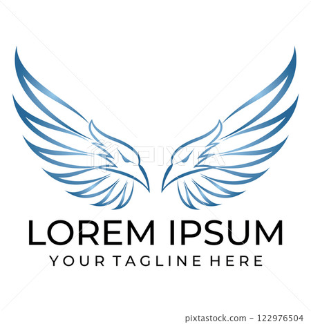 Bird wings illustration logo. 122976504