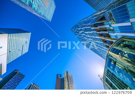 New landscape of Tokyo cityscape in Japan. Along with Shibuya's skyscrapers, Hikarie and Stream, Aksh 122976709