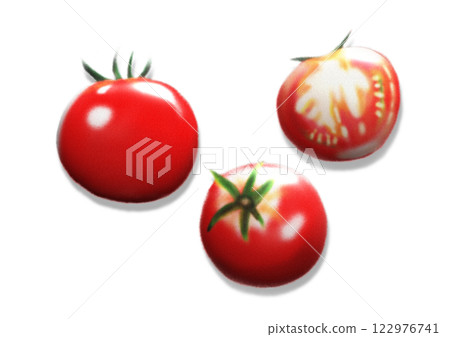 Tomato watercolor hand-drawn illustration 122976741