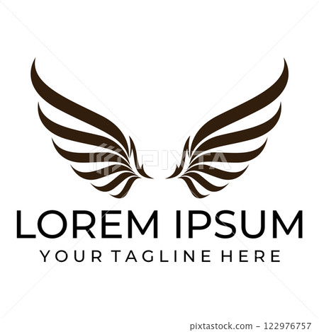 Bird wings illustration logo. 122976757