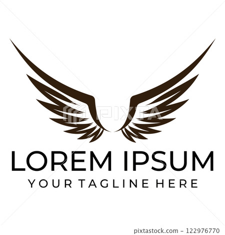 Bird wings illustration logo. 122976770