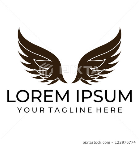 Bird wings illustration logo. 122976774